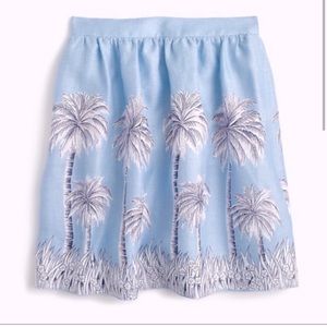 J crew linen palm tree skirt